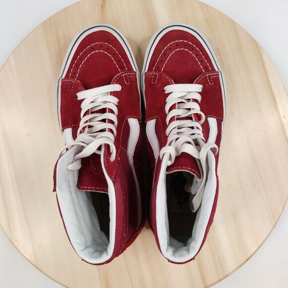 Vans SK8-Hi Tops Rumba Red & White Skate Shoes Sneakers US Women 6.5 / Men 5 - Picture 9 of 15
